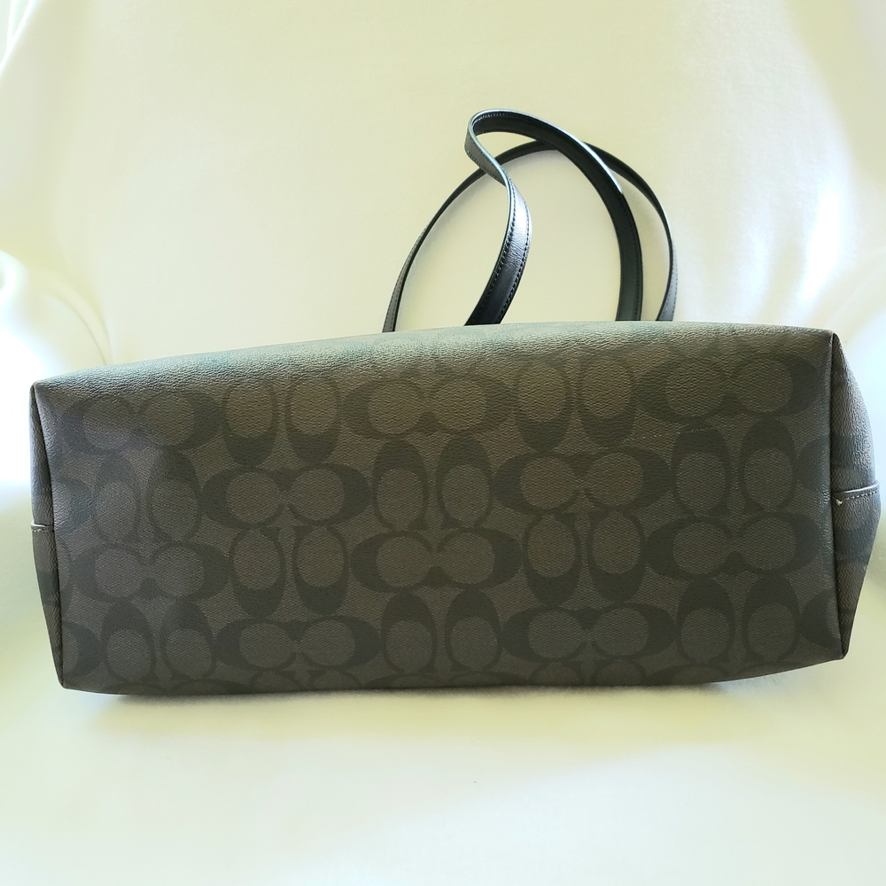 Coach Black Monogram Tote Bag with Gold Accents - Picture 4 of 5